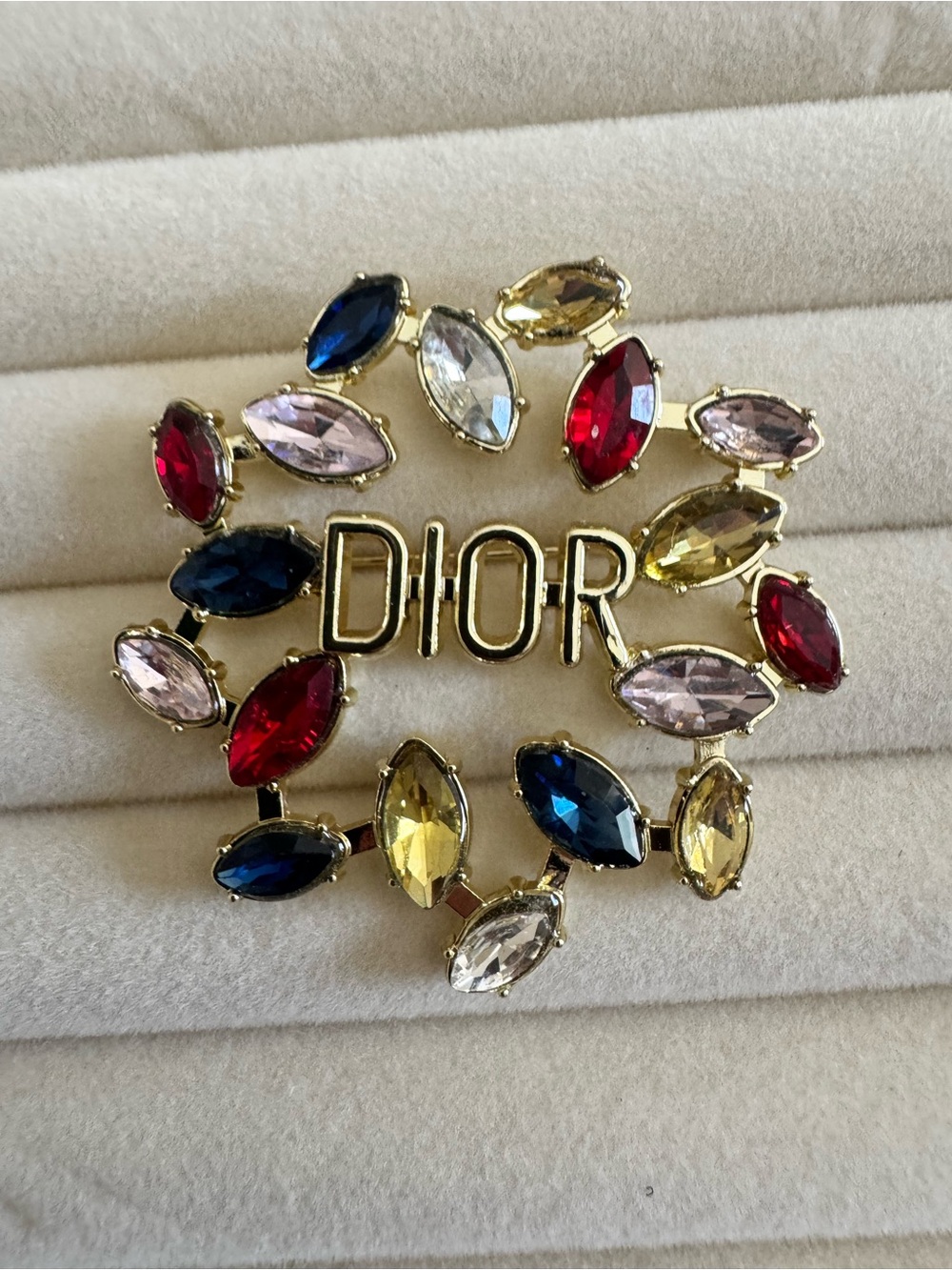Pick your Gold Tone Multicolor Crystal Brooch - Picture 5 of 5